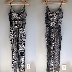 Black and White Aztec Print Jumpsuit